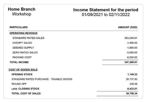 Print Financial Reports