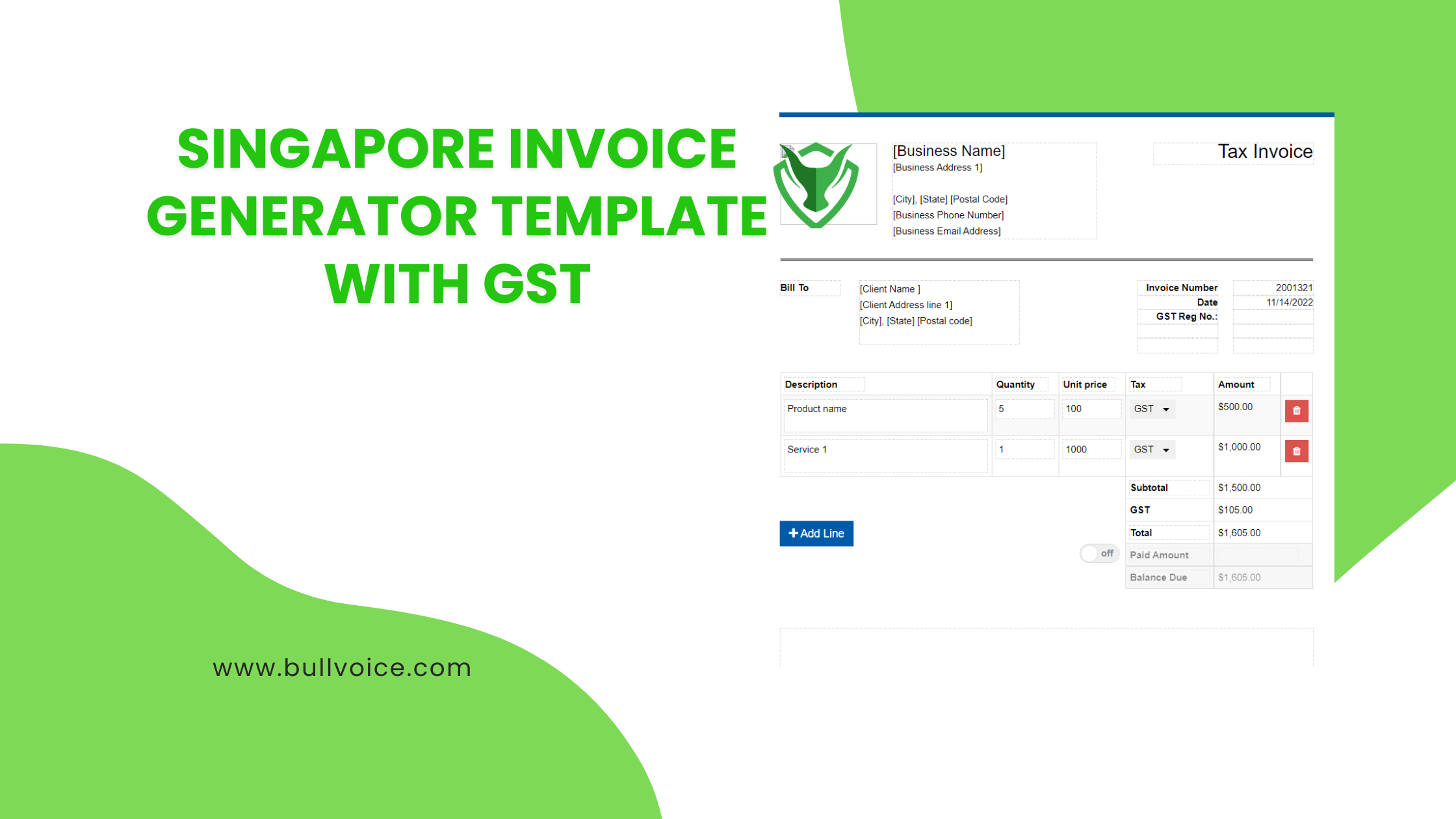 generate invoice in singapore sg
